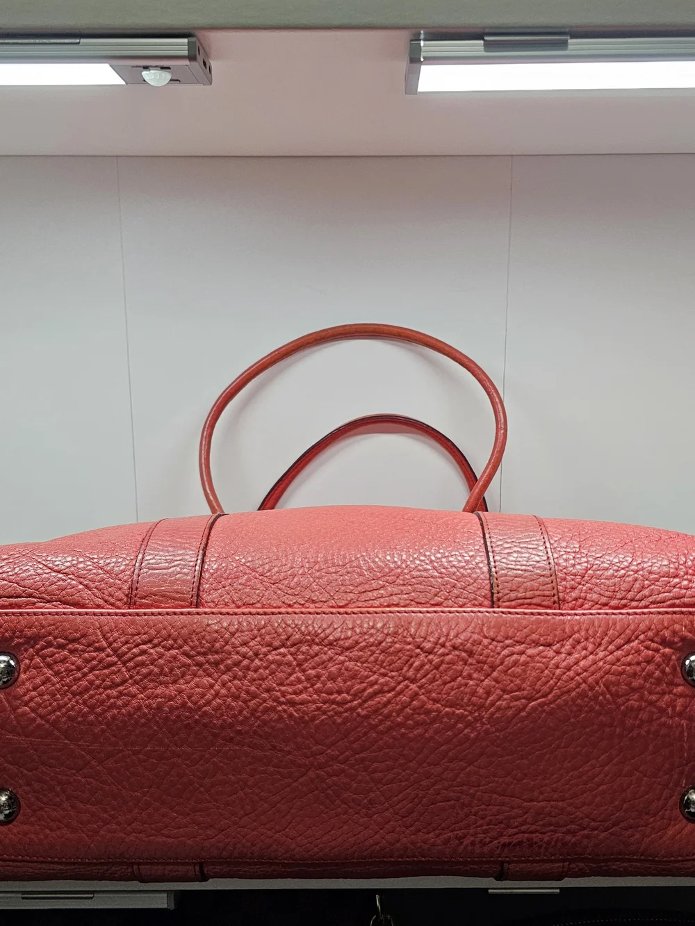 Mulberry Bayswater Red Leather Satchel with Turn-Lock Detail